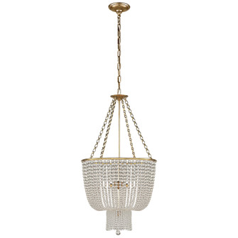 Jacqueline Four Light Chandelier in Hand-Rubbed Antique Brass (268|ARN 5102HAB-CG)