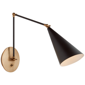 Clemente One Light Wall Sconce in Black and Hand-Rubbed Antique Brass (268|ARN 2912BLK)