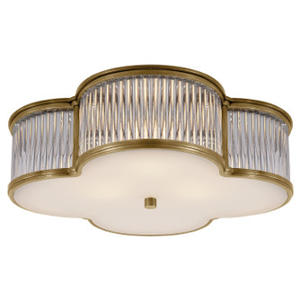 Basil Three Light Flush Mount in Natural Brass with Clear Glass (268|AH 4015NB/CG-FG)