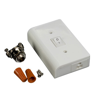 MVP Puck Slim Line Hardwire Box Two Molex Outlets On/Off Switch in White (303|ALSLBOX-WH-B)