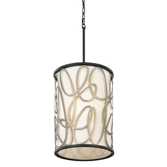 Scribble Six Light Foyer Pendant in Matte Black/Artifact (137|381F06MBAR)