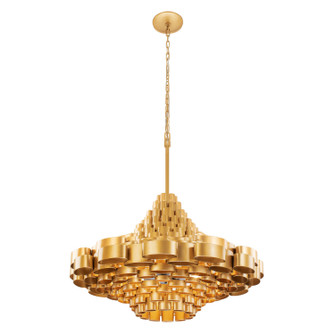 Totally Tubular Ten Light Pendant in Antique Gold/Carbon Black (137|369P10AGCB)