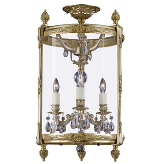 Lantern Three Light Semi-Flush Mount in Satin Nickel (183|LTFM2213-O-07G-ST)