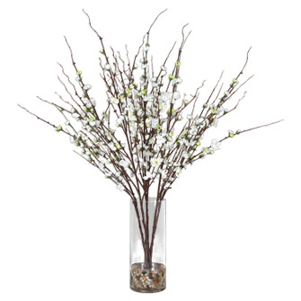 Quince Blossoms Silk Centerpiece in Natural Rocks (52|60128)