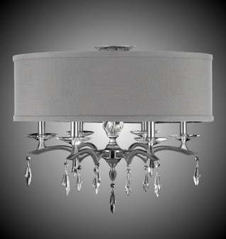 Kaya Six Light Flush Mount in Old Bronze Satin w/Pewter Accents (183|FM5623-G-35S-37G-ST-GL)