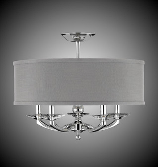 Kensington Five Light Flush Mount in Old Bronze Satin w/Pewter Accents (183|FM5434-35S-37G-ST-GL)