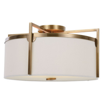 Colfax Three Light Semi Flush Mount in Antique Brass (52|22283)