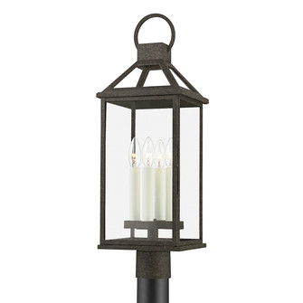Sanders Four Light Outdoor Post Mount in French Iron (67|P2745-FRN)