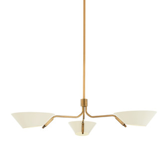 Sacramento Three Light Chandelier in Patina Brass And Soft Sand (67|F8143-PBR/SSD)