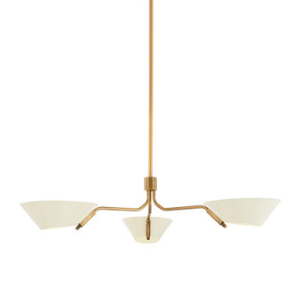 Sacramento Three Light Chandelier in Patina Brass And Soft Sand (67|F8143-PBR/SSD)