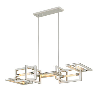 Enigma Five Light Linear Pendant in Silver Leaf W Stainless Acc (67|F7105)