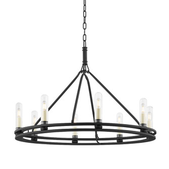 Sutton Eight Light Outdoor Chandelier in Textured Black (67|F6233-TBK)