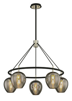 Iliad Five Light Chandelier in Carbide Blk & Pol Nickel (67|F6215)