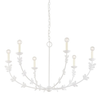 Florian Six Light Chandelier in Gesso White (67|F4440-GSW)