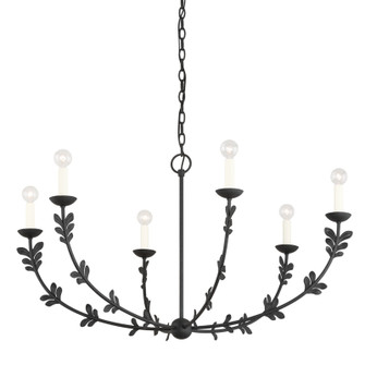 Florian Six Light Chandelier in Black Iron (67|F4440-BI)