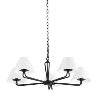 Ozias Five Light Chandelier in Black Iron (67|F2536-BI)