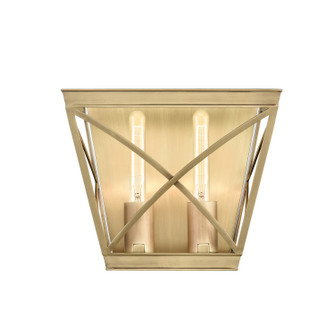 Lattice Two Light Bathroom Fixture in Vintage Brass (452|WV309602VB)