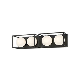 Amelia Four Light Bathroom Fixtures in Matte Black/Opal Matte Glass (452|VL519427MBOP)