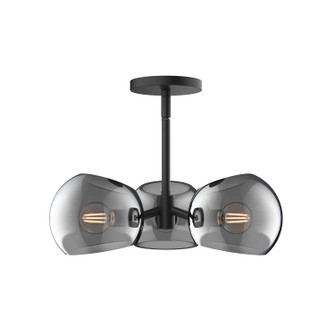 Willow Three Light Pendant in Matte Black/Smoked Solid Glass (452|PD548315MBSM)