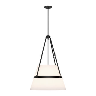 Oliver One Light Pendant in Matte Black/White Linen (452|PD546719MBWL)