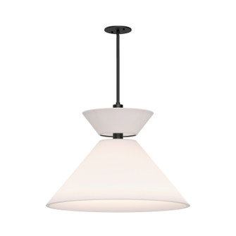 Chapelle One Light Pendant in Matte Black/White Linen (452|PD543022MBWL)