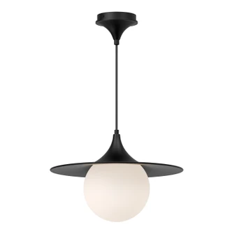 Fuji One Light Pendant in Matte Black/Opal Matte Glass (452|PD525216MBOP)
