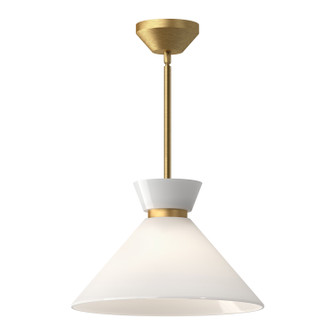 Halston One Light Pendant in Brushed Gold/Glossy Opal Glass (452|PD470514BGGO)