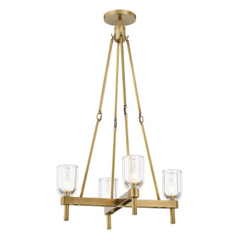 Lucian Four Light Pendant in Vintage Brass/Clear Crystal (452|PD338422VBCC)