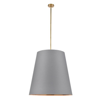 Calor Three Light Pendant in Gray Linen With Gold Parchment/Vintage Brass (452|PD311030VBGG)