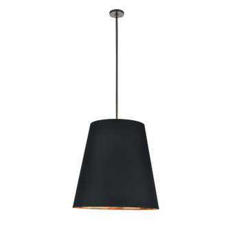 Calor Three Light Pendant in Urban Bronze/Black Linen With Gold Parchment (452|PD311025UBBG)