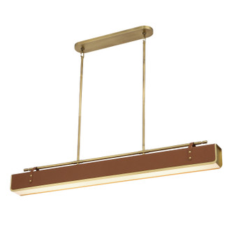 Valise LED Island Pendant in Vintage Brass/Cognac Leather (452|PD307960VBCL)