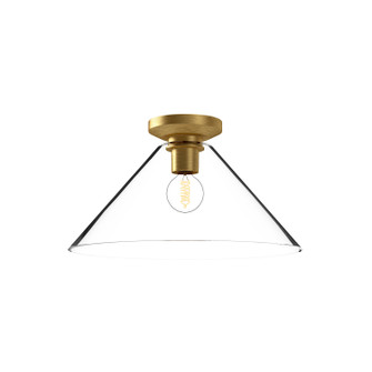 Salem One Light Flush Mount in Brushed Gold/Clear Glass (452|FM570314BGCL)