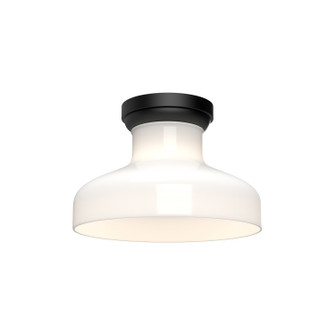 Westlake One Light Flush Mount in Glossy Opal Glass/Matte Black (452|FM540011MBGO)