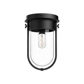 Cyrus One Light Flush Mount in Clear Glass/Matte Black (452|FM539008MBCL)