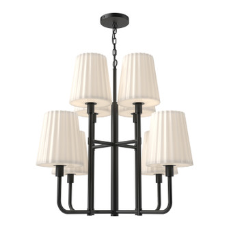Plisse Eight Light Chandelier in Matte Black/Opal Matte Glass (452|CH628830MBOP)