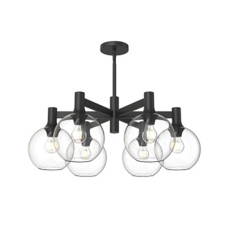 Castilla Six Light Chandelier in Clear Glass/Matte Black (452|CH506230MBCL)