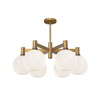 Castilla Six Light Chandelier in Aged Gold/Opal Matte Glass (452|CH506230AGOP)