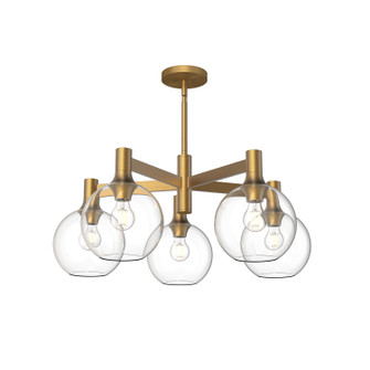 Castilla Five Light Chandelier in Aged Gold/Clear Glass (452|CH506129AGCL)