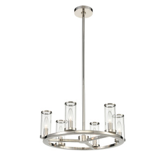 Revolve Six Light Chandelier in Clear Glass/Polished Nickel (452|CH309006PNCG)