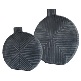 Viewpoint Vases, Set/2 in Aged Black (52|17114)