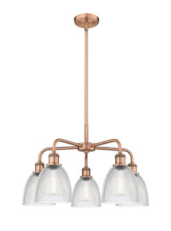 Ballston Five Light Chandelier in Satin Gold (405|516-5CR-SG-G382)