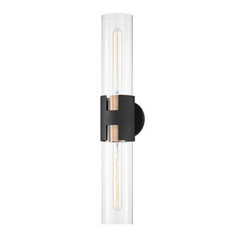Amado Two Light Wall Sconce in Patina Brass (67|B3232-PBR/TBK)