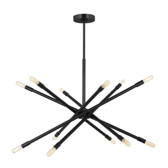 Eastyn 12 Light Chandelier in Midnight Black (454|CC16612MBK)