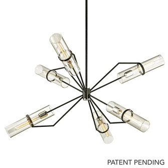 Raef Six Light Chandelier in Textured Black & Polish Nickel (67|F6328-TBK/PN)