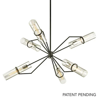 Raef Six Light Chandelier in Texture Black (67|F6328-TBK/PN)