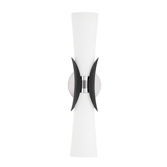 Muncie Two Light Wall Sconce in Polished Nickel (67|B2102-PN/SBK)
