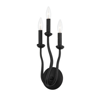 Reign Three Light Wall Sconce in Black Iron (67|B1083-BI)
