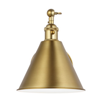 Cambre modern 1-light integrated LED indoor dimmable medium wall sconce in  burnished brass gold fini : KW1151MBKBBS-L1