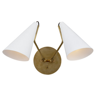 Clemente Two Light Wall Sconce in Hand-Rubbed Antique Brass (268|ARN 2059HAB-WHT)