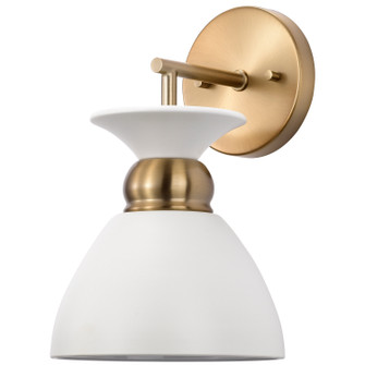 Perkins One Light Wall Sconce in Matte White / Burnished Brass (72|60-7459)